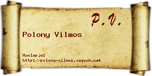 Polony Vilmos névjegykártya